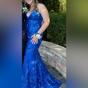 Mori Lee V-Neck Sequins Dress 43032